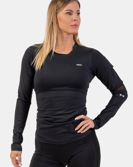 LONG SLEEVE SMART POCKET SPORTY TOP