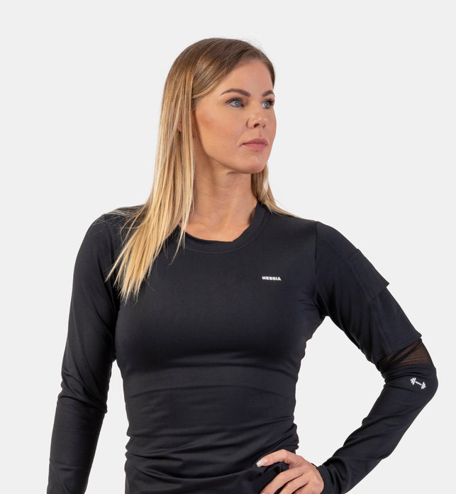 LONG SLEEVE SMART POCKET SPORTY TOP